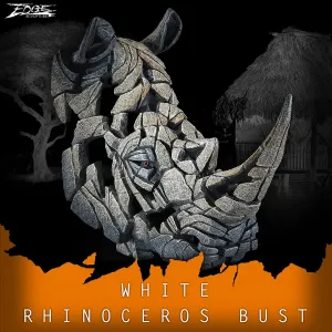 White Rhinoceros Bust